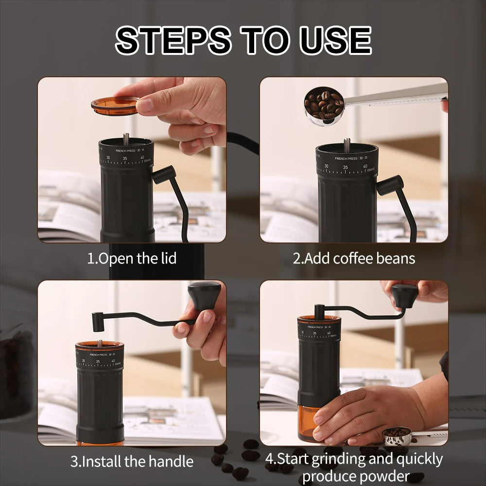 Manual Coffee Grinder with 40 External Grind Settings