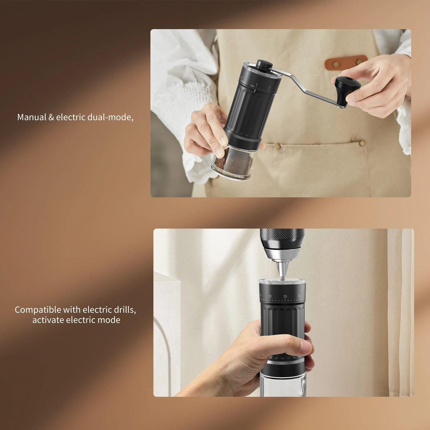 Manual Coffee Grinder with 40 External Grind Settings