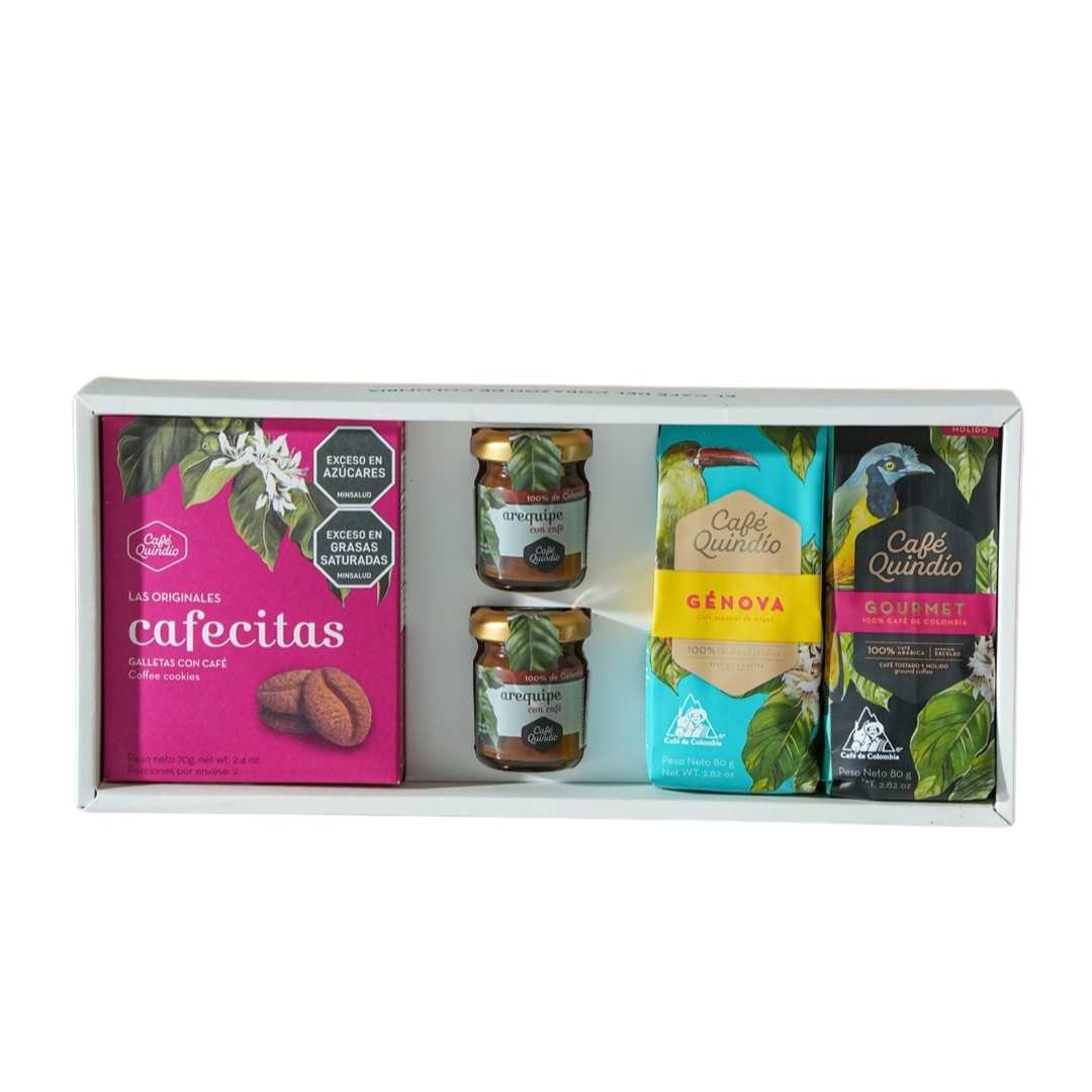 Colombian ground coffee and cookies gift set, Gourmet coffee, Coffee lover gift set, coffee and treats, Holiday gift set, Unique gifts