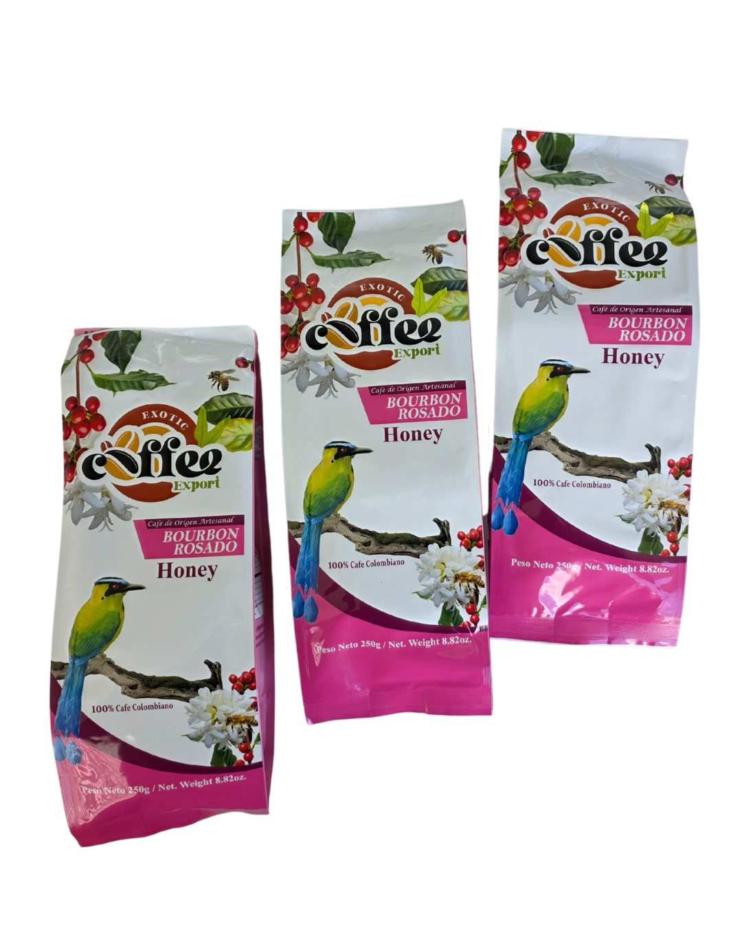 semi-washed Bourbon Rosado coffee, juicy citric acidity coffee beans, gourmet Colombian coffee, Quindio Bourbon Rosado coffee