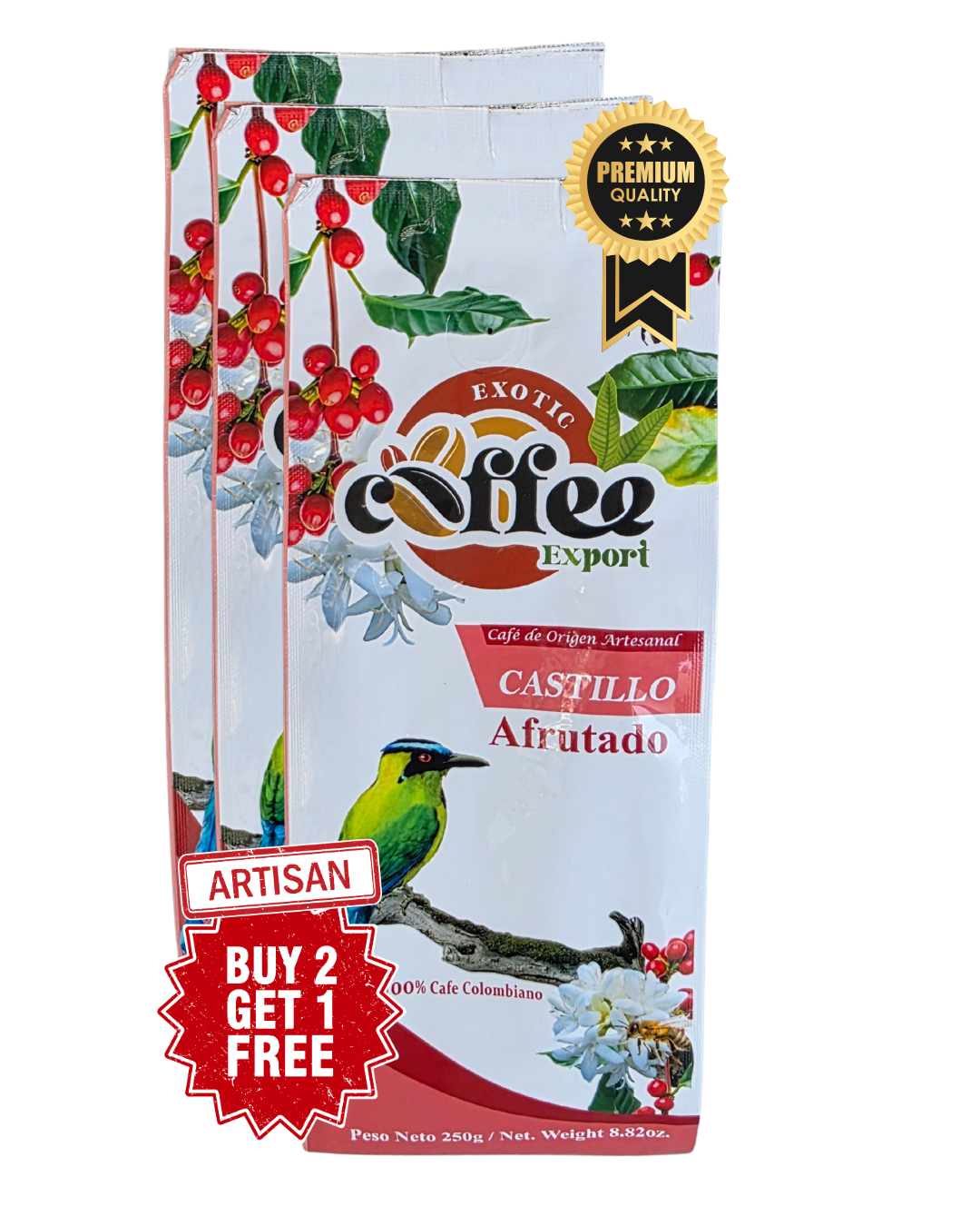 castillo afrutado exotic coffee export premiun quality coffee from colombia