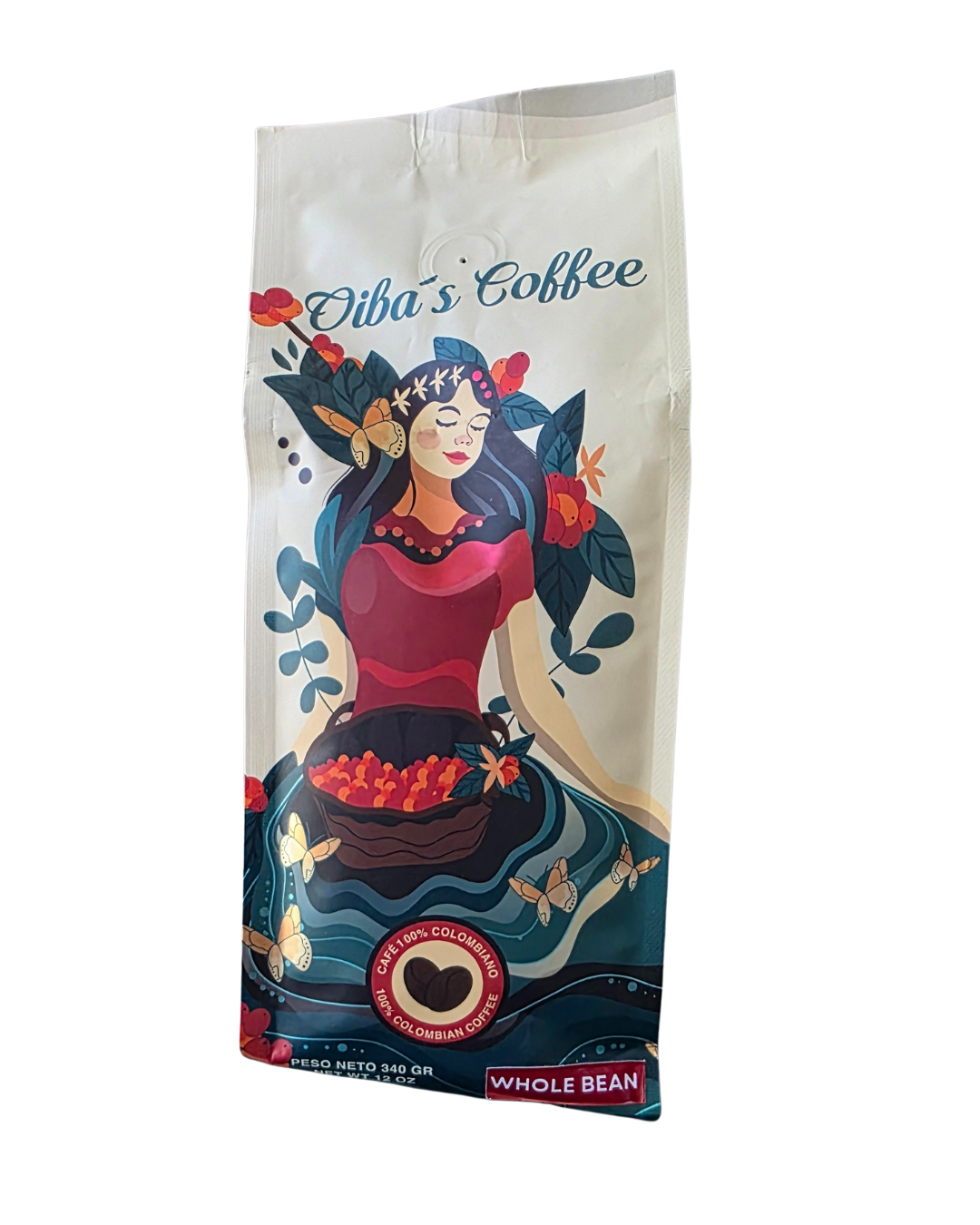 oibas coffee premium colombian whole bean 340gr