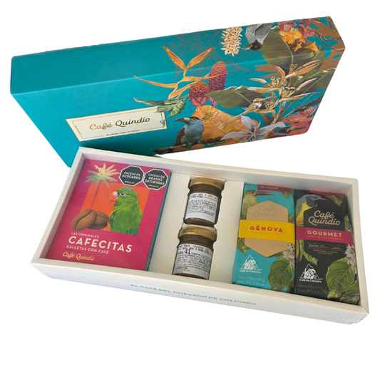 Authentic Café Quindío gift set with ground coffee and cookies, Birthday Birthday coffee gift, Mother's Day Father's Day, Anniversary

 