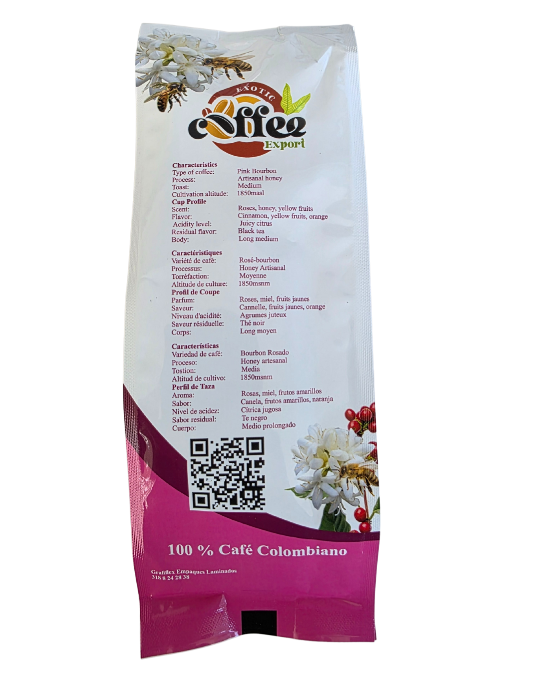 high altitude Pink Bourbon coffee"
"fragrant roses honey coffee, black tea aftertaste coffee, unique coffee flavor profile