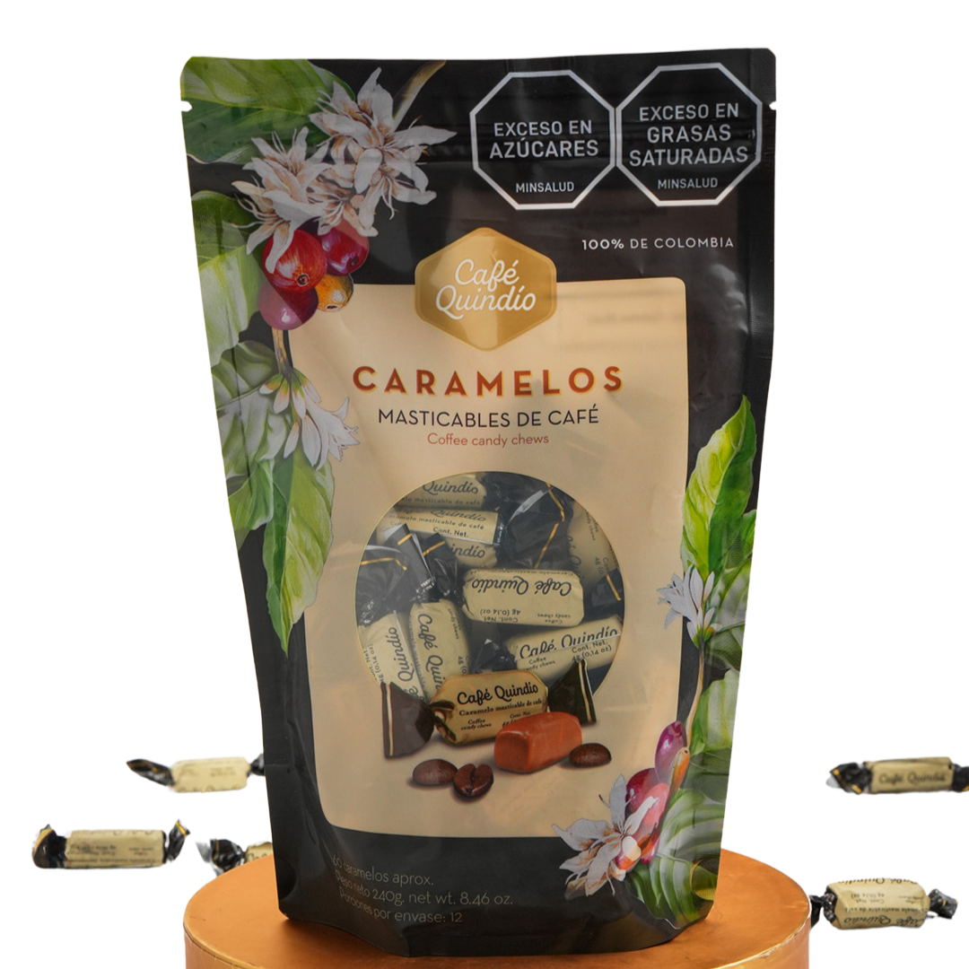 Gourmet chewy caramel with real coffee, On-the-go snack, Rich caramel flavor, Sweet and coffee candy, Satisfying chewy candy
