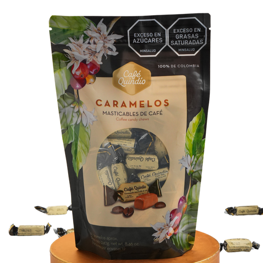 Gourmet chewy caramel with real coffee, On-the-go snack, Rich caramel flavor, Sweet and coffee candy, Satisfying chewy candy
