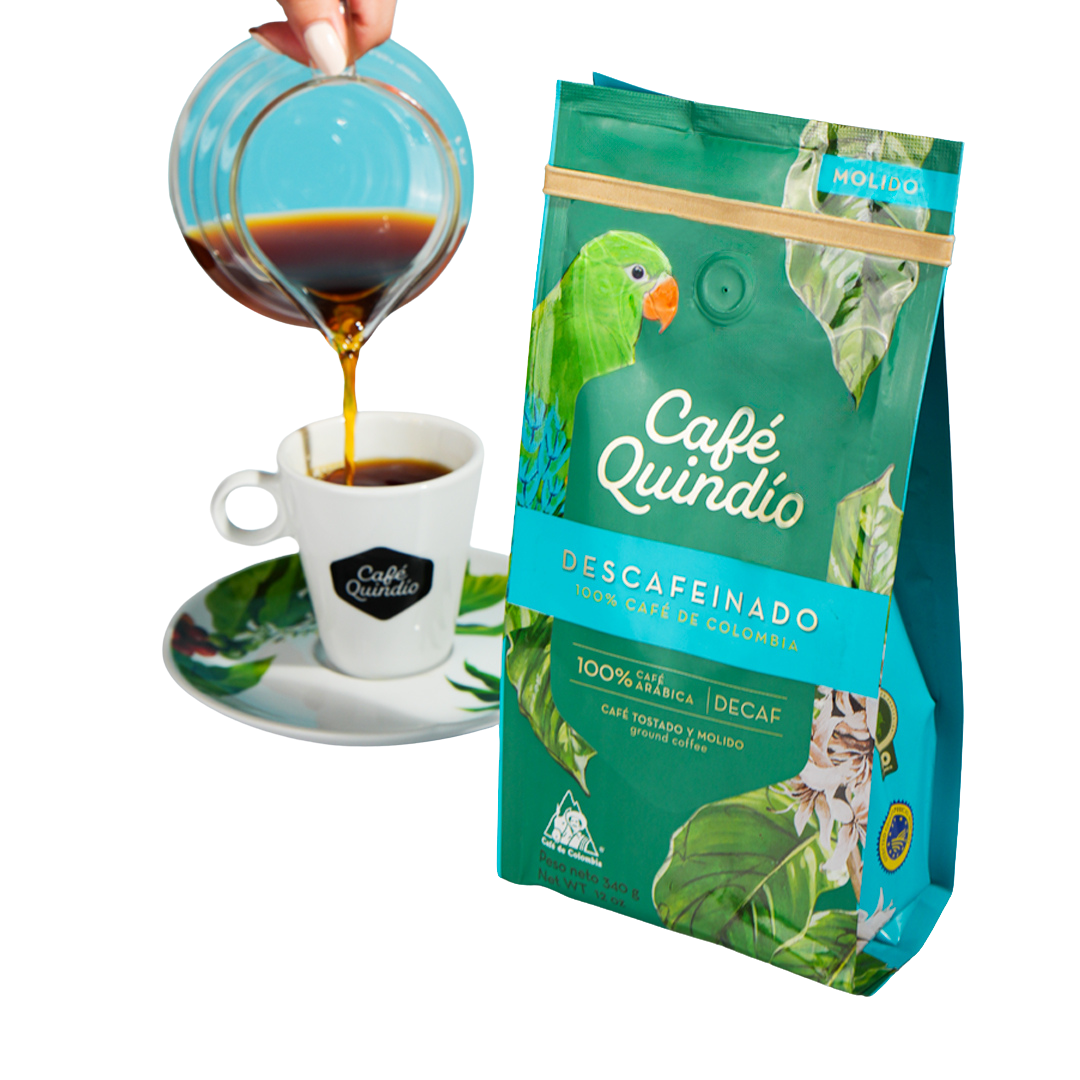 Best naturally decaffeinated Colombian coffee, Sweet decaf coffee notes
Rich decaf coffee flavor, Decaf Colombian coffee Decaf Quindío
 single-origin Colombian decaf beans
Quindío  coffee beans
