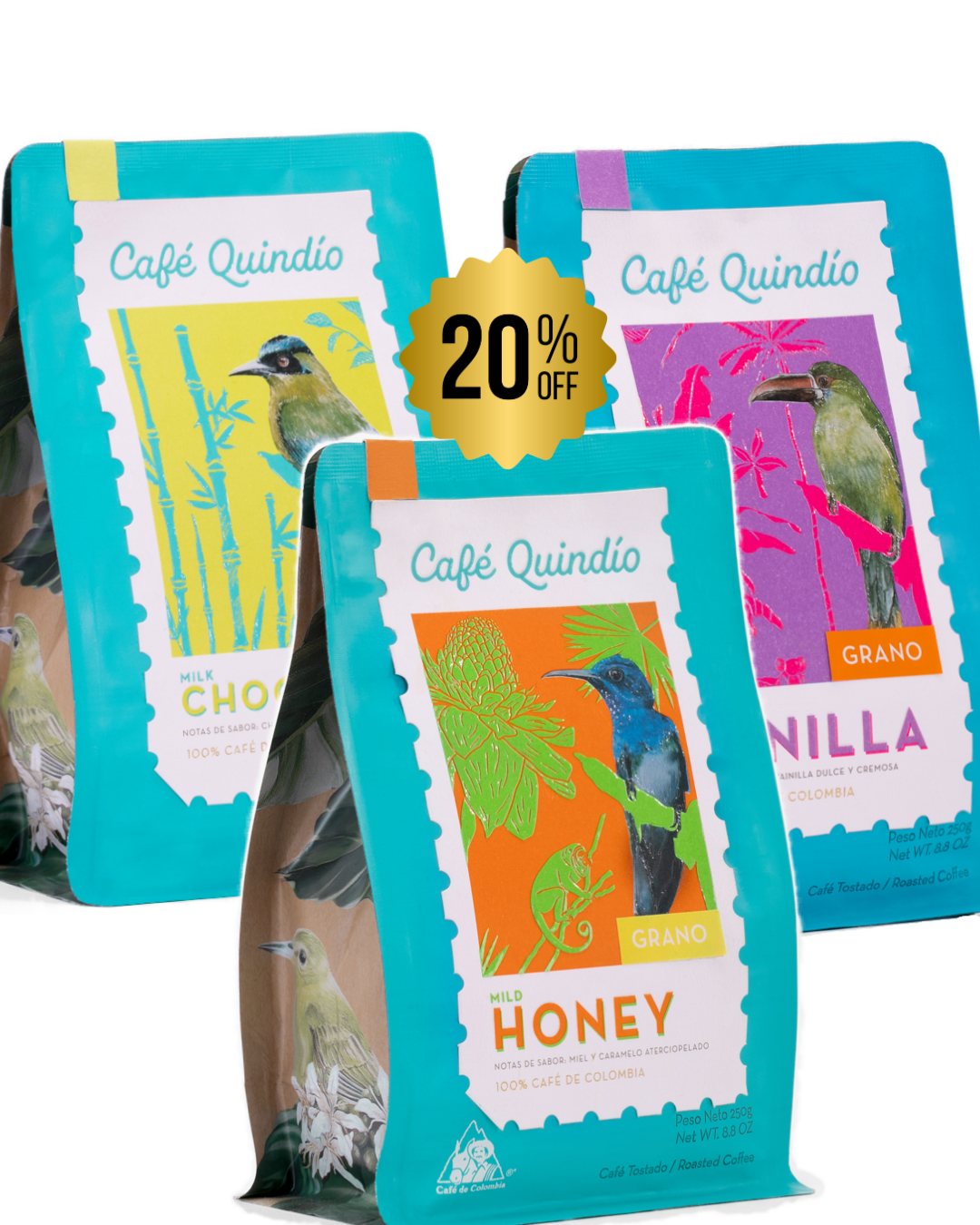 ocafe quindio chocalate haney and vanilla flavors
