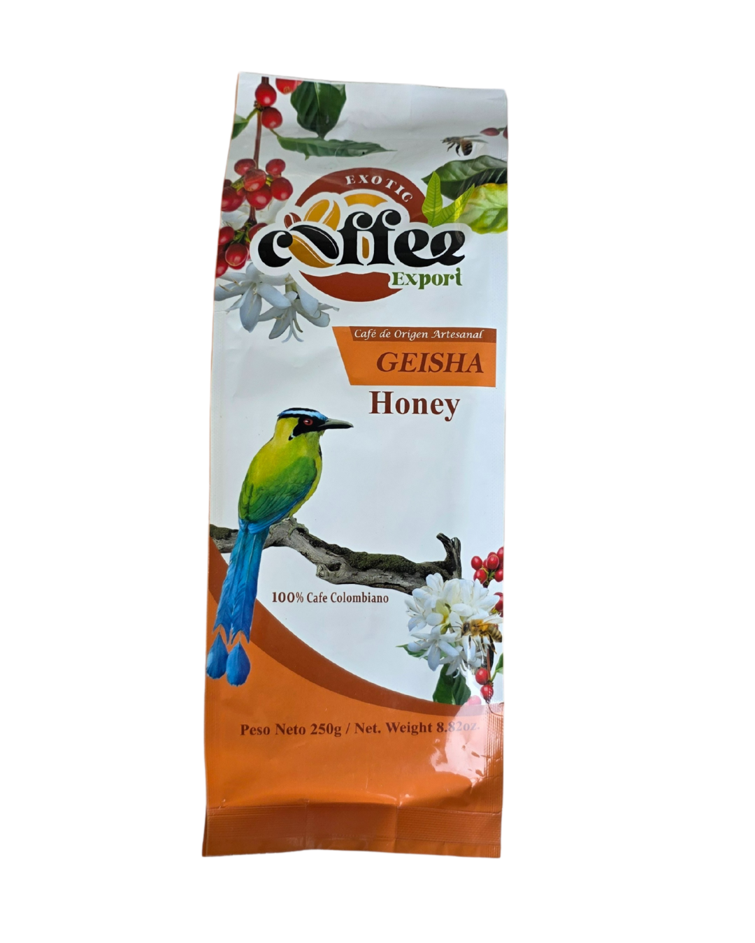 Geisha coffee beans honey process
Colombian Geisha single origin Quindio
Geisha coffee floral jasmine aroma, rare coffee varieties
